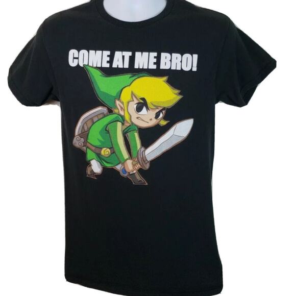 Official The Legend of Zelda Spirit Tracks Link Come at me Bro Black Tshirt S - Picture 1 of 4